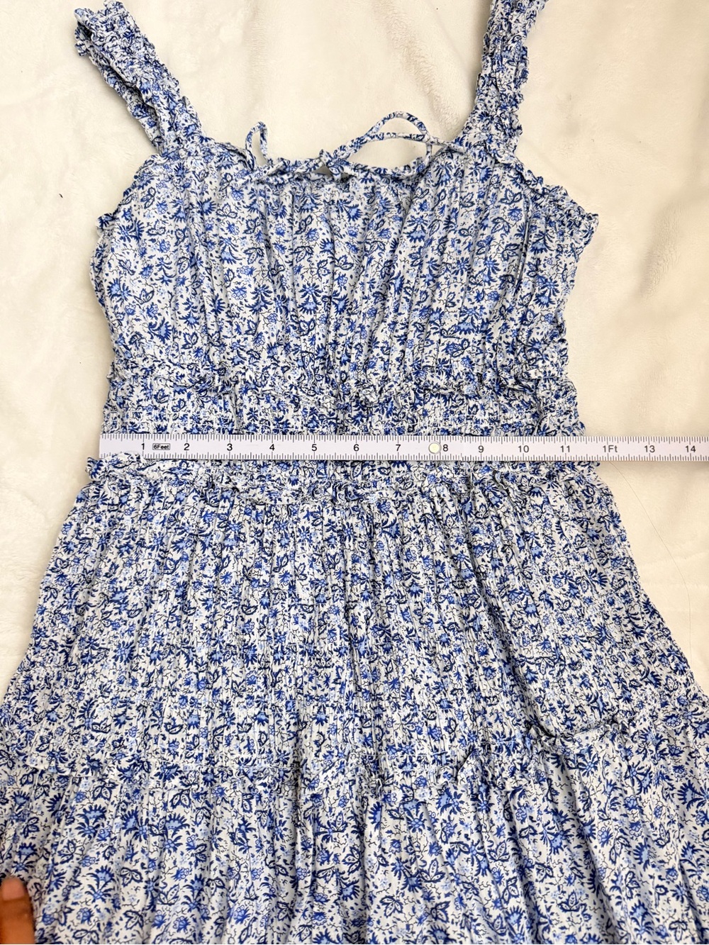 GAP x Doen Blue Floral Smocked Maxi Dress - Picture 7 of 12